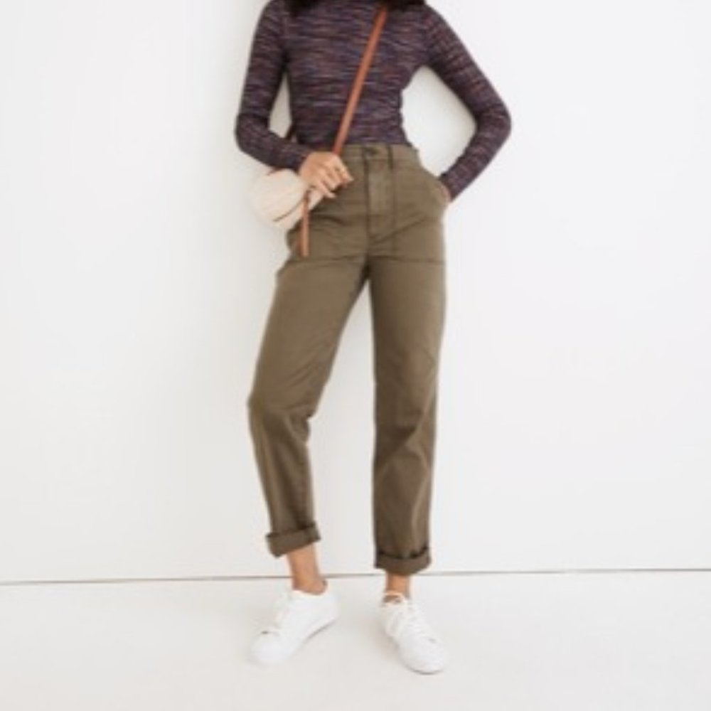 Madewell - perfect vintage straight workwear pants - 26 Tall - capers - NWT